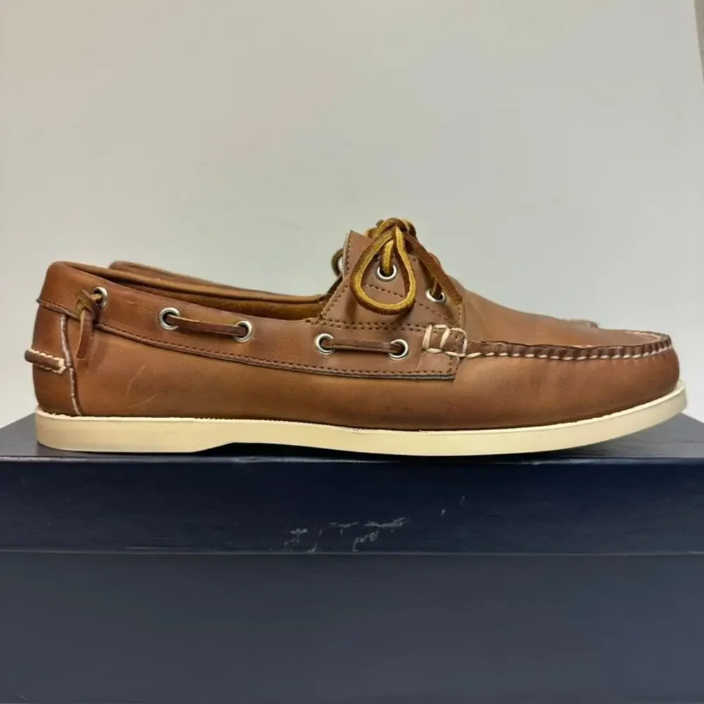 NIB Rancourt & Co. x Polo Ralph Lauren Telford Boat Shoe Tan NOS Maine USA 11 D